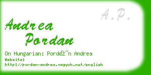 andrea pordan business card